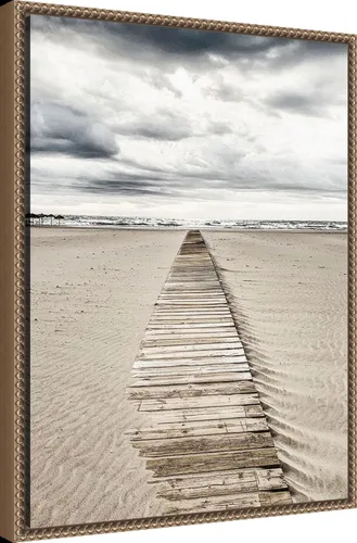 Vista 2 de Amanti Art Framed Canvas Wall Art 24x18 Sandy Beach Boardwalk by Incado, Framed Wall Art Canvas, Beach Artwork, Traditional Decor, Medium Poster