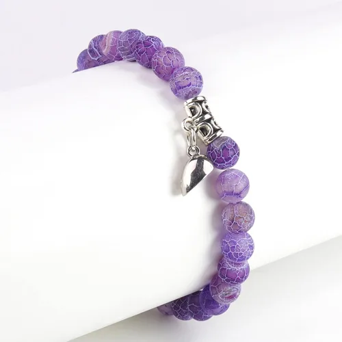 Vista 14 de 2 PCS Magnetic Couples Bracelets, Natural Stone Energy Stone Beads Bracelet Set His and Hers Long Distance Relationship Bracelet for Boyfriend