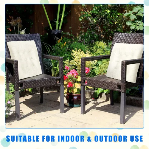 Vista 6 de Timgle Paquete de 16 cojines de asiento para silla, cojines de patio para muebles, almohadillas para sillas con lazos, tapete antideslizante