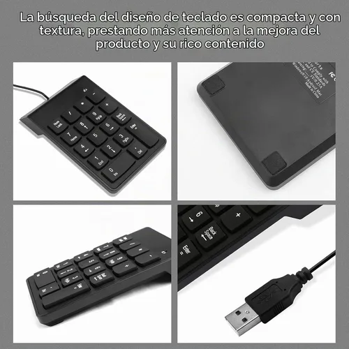 Vista 2 de Teclado numérico para laptop, teclado USB de 10 teclas, portátil ultra delgado, mini Numpad, números externos, teclado para computadora portátil