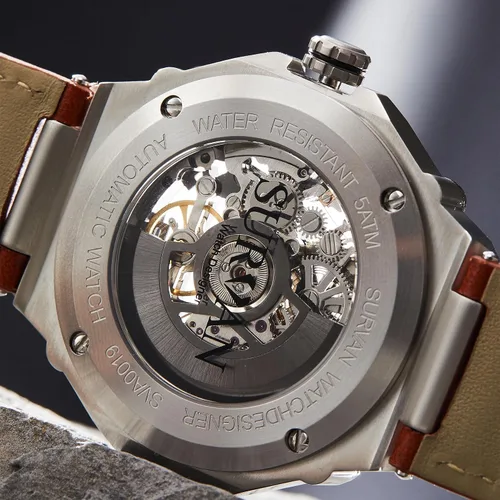 Vista 7 de SURVAN WatchDesigner Mens Watch New Releases Hollow Out Automatic Mechanical Watch for Men