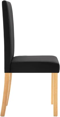 Vista 6 de 2-Pack Black Fabric Dining Chairs with Rubber Wood Frame, Modern Farmhouse Accent Chairs for Kitchen Dining Room, Comfortable Upholstered Seats