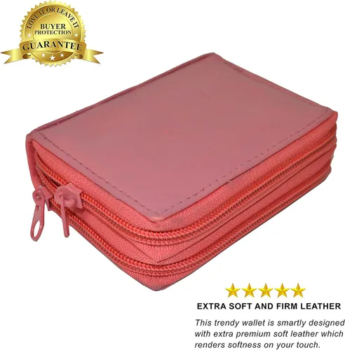 Vista 5 de Leatherboss - Cartera de piel con doble cremallera con seguridad RFID