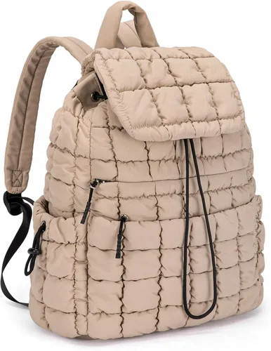 Vista 6 de CLUCI Mochila acolchada acolchada para mujer, mochila ligera e informal para viajes
