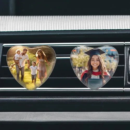 Vista 7 de Accesorios personalizados para ventilación de coche con foto y texto, clips personalizados para ventilación de aire para mujeres, hombres, niños