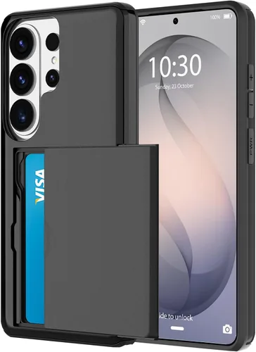 Vista 88 de Funda tipo cartera para Samsung Galaxy S22 con ranura para 2 tarjetas de crédito Funda a prueba de golpes Hybrid Heavy Duty Protection Armor Funda