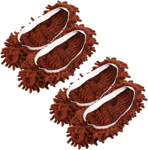 Vista 11 de Calcetines para trapeador, 2 pares de fundas de microfibra para limpieza de casa, suaves, lavables, reutilizables, de microfibra, para limpieza