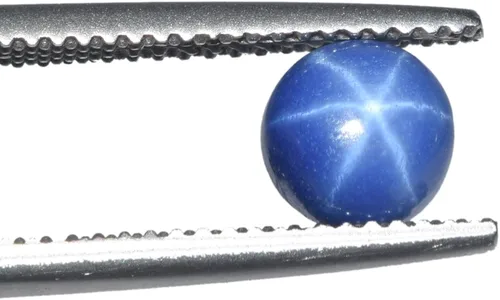 Vista 5 de Uso multiusos de 1,90 quilates. Forma redonda 6 rayas azul estrella zafiro suelta piedra BP-828