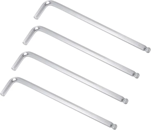 Vista 8 de uxcell Llave hexagonal de extremo de bola de 1/4", herramienta de reparación CR-V de brazo largo en forma de L, SAE 4 piezas