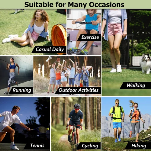Vista 5 de SPST Calcetines de viscosa para correr, para mujeres y hombres, absorben la humedad, acolchados, transpirables, suaves, tobilleratripulación