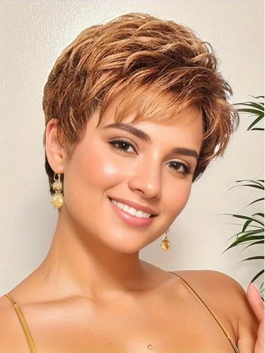 Vista 9 de TISHINING Pelucas rubias cortas en capas para mujeres blancas, longitud de la barbilla, color rubio ceniza, parte lateral, peluca Pixie Bob, cabello