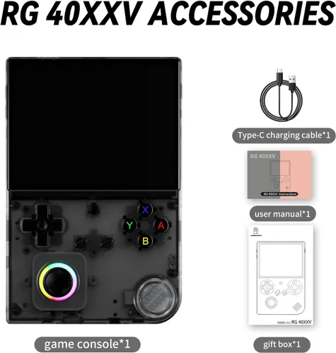 Vista 8 de RG40XX V - Consola de juegos de mano retro de 4 pulgadas, 640 x 480, pantalla IPS de 3200 mAh, tarjeta TF integrada de 128 G compatible
