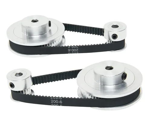 Vista 13 de Juego de 2 piezas 2GT Polea de distribución de aluminio 20 y 36 dientes 5 mm de orificio Rueda sincrónica con 2 piezas Longitud de 200 mm, ancho