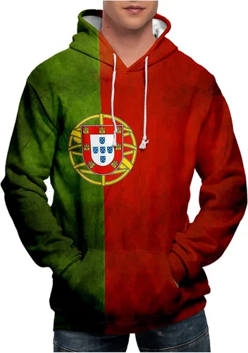 Vista 4 de Sudadera con capucha unisex con estampado 3D de Cristiano Ronaldo, CR7 de algodón con cordón de manga larga