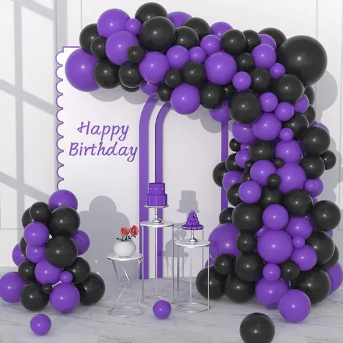 Vista 10 de Kit de arco de guirnalda de globos negros y azules, 122 globos azul real y negro para niños y hombres, cumpleaños, boda, videojuegos, aniversario