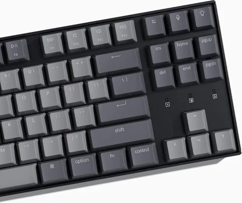Vista 8 de Keychron K8 Tenkeyless Teclado mecánico inalámbrico para Mac retroiluminación blanca Bluetooth multitarea teclado de juegos con cable tipo C