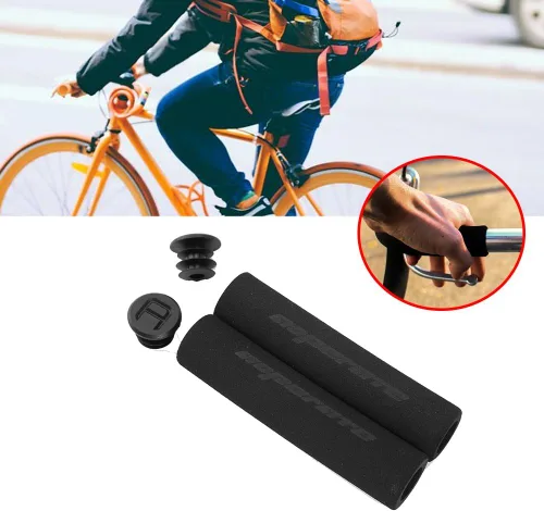 Vista 5 de VBESTLIFE Empuñaduras de espuma para manillar de bicicleta, empuñaduras de espuma antideslizante, mango de esponja de espuma suave para bicicleta