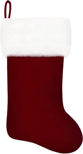 Vista 144 de Calcetines de Navidad bordados de 20 pulgadas con monograma, terciopelo negro con puño de felpa blanca supersuave, adornos clásicos para decoración