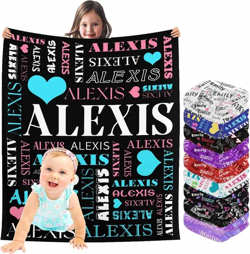 Vista 20 de InterestPrint Manta de bebé personalizada con nombre, lindo muñeco de nieve negro, manta personalizada con nombre para niños, niñas, niños, manta