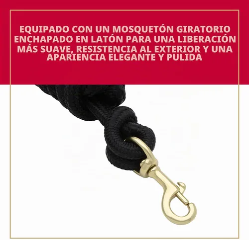 Vista 5 de Cuerda de Guía Weaver Equine Performance, Cuerda de Guía Larga para Caballo con Enganche Rápido para Cabestro, Agarre Suave y Cómodo, Equipo de Negro