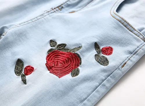 Vista 5 de Leward Pantalones de mezclilla elásticos y desgastados para hombre