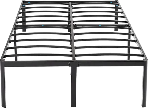 Vista 3 de Amazon Basics Armazón de cama resistente de servicio pesado antideslizante con listones de acero, fácil montaje - 18" H, (Full), negro