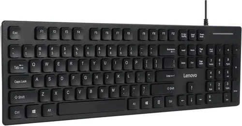 Vista 2 de Lenovo Teclado USB-C con cable 305 con teclado numérico, teclado de tamaño completo, diseño delgado, negro, conectividad USB-C, función dedicada
