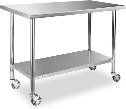 Vista 22 de STABLEINK Mesa de acero inoxidable con protector contra salpicaduras de 30 Con Backsplash