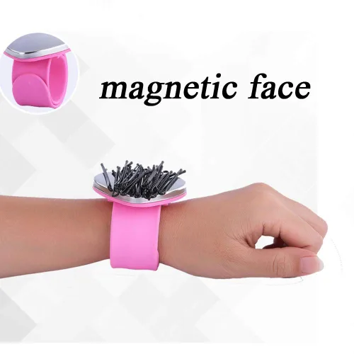 Vista 7 de Banda trenzada y peine magnético trenzado pulsera con peine de separación, pinzas para el pelo, pulsera magnética para estilista, banda de trenzado