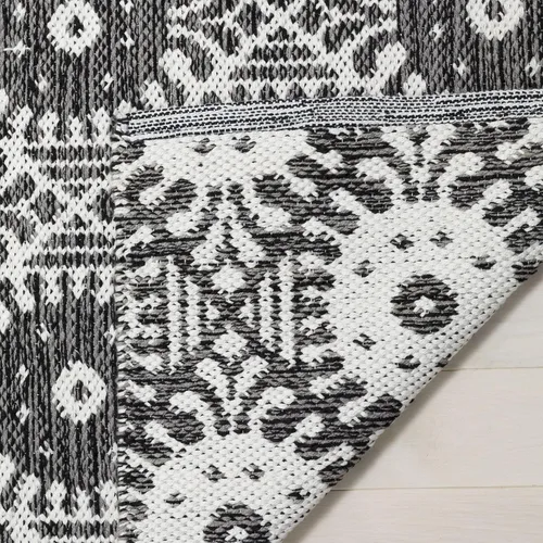Vista 5 de Safavieh Colección Montauk - Alfombra decorativa de 2 pies 3 pulgadas x 3 pies 9 pulgadas, color negro y marfil, algodón hecho a mano, ideal