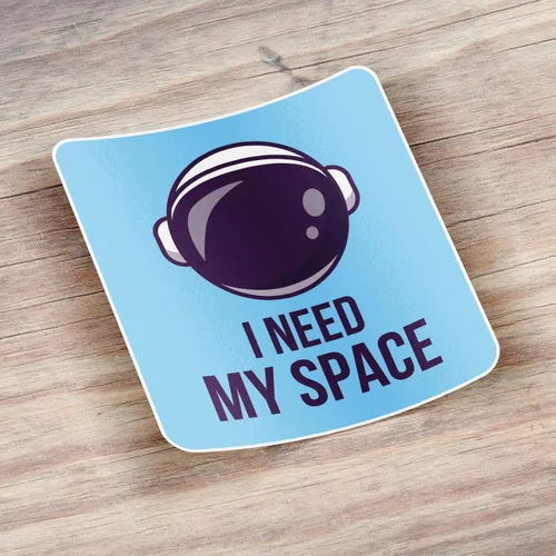Vista 4 de Calcomanía de vinilo con texto en inglés "I Need My Space Astronaut Helmet Car Bumper