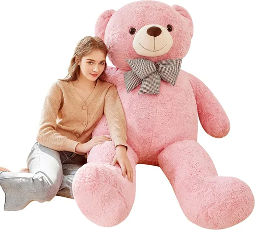 Vista 9 de IKASA Oso de Peluche Gigante Animal de Peluche Juguete de Felpa, 47 pulgadas Grande Lindo Jumbo Juguetes Suaves, Enorme Gran Esponjoso Gordo Negro