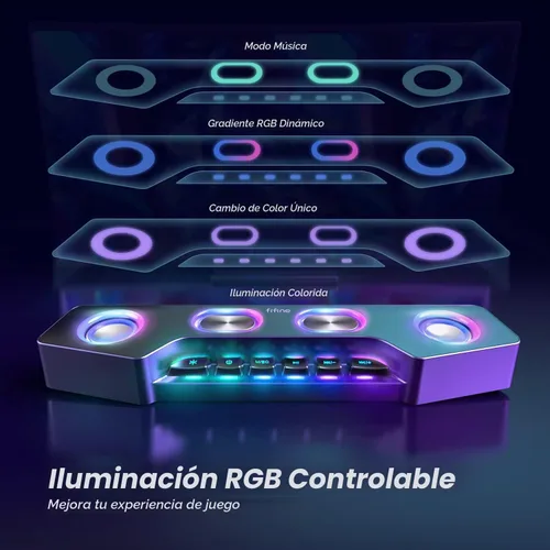Vista 3 de Fifine - Altavoces de PC para computadora de escritorio, altavoces Bluetooth inalámbricos para juegos, transmisión, fiesta, deportes electrónicos