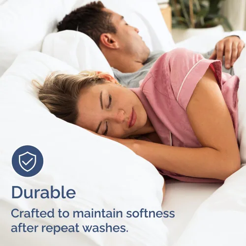 Vista 6 de Pack of 2, Twin Size 3 Piece Sheet Set - Breathable & Cooling - White
