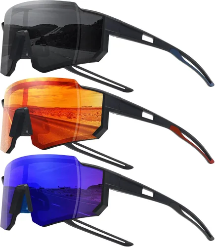 Vista 37 de STORYCOAST Lentes de sol deportivos polarizados para hombres y mujeres, para conducir, pesca, ciclismo, bicicleta de montaña, protección UV400