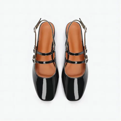 Vista 3 de NEWBELLA Zapatos Mary Jane para mujer, tacones gruesos de bloque bajo para oficina, fiestas, playa, compras, boda