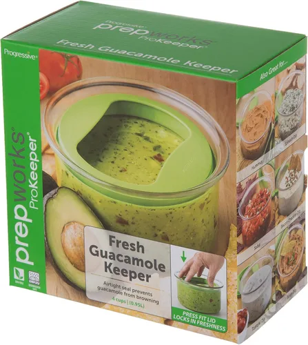 Vista 3 de ProKeeper Fresh Guacamole - Recipiente de plástico para almacenamiento de cocina con tapa hermética (verde), para guacamole y almacenamiento