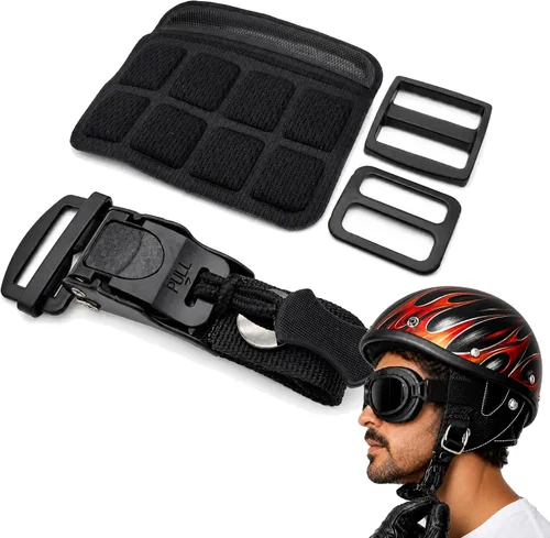 Vista 19 de Kit de hebilla de liberación rápida para casco, adaptador de correa de barbilla para casco de metal, compatible con casco clásico de anillos en D