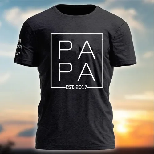 Vista 2 de NAZENTI Camisa personalizada para papá y papá, camisa personalizada con nombre para abuelo y nietos, cumpleaños, Navidad, día del padre, regalo