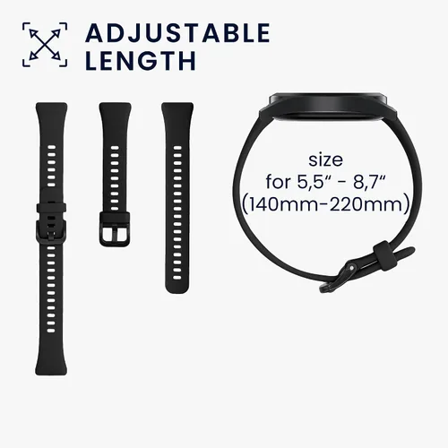 Vista 5 de kwmobile Straps Compatible with Huawei Band 6 & 6 Pro/Honor Band 7 & 6 Straps - 2x Replacement Silicone Watch Bands - Dark Green/Beige