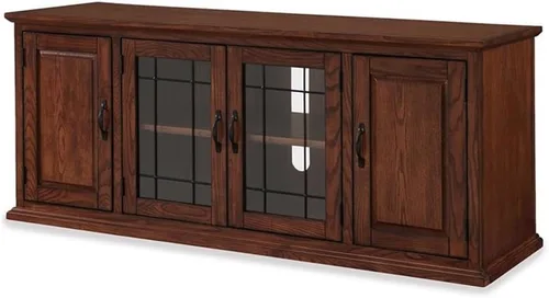 Vista 13 de Leick Home 87360 - Soporte de TV con almacenamiento cerrado para televisores de 65 pulgadas, color marrón cereza Westwood Cereza marrón/negro