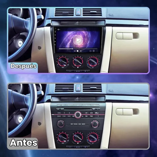 Vista 3 de 1+32G Android 13 Estéreo de Coche Doble DIN para Mazda 3 2004-2009 con Radio de Pantalla Táctil de 9 Pulgadas Integrado, Carplay Inalámbrico/Android