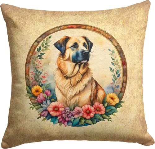 Vista 135 de Caroline's Treasures DAC2072PW1414 Affenpinscher and Flowers - Almohada decorativa de tela, lavable a máquina, para interiores y exteriores