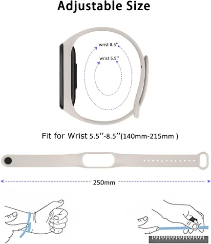 Vista 4 de Paquete de 3 bandas para Xiaomi Mi Band 4 y Mi Band 3, correas deportivas de repuesto de silicona suave para Xiaomi Mi Band 4 y 3 Fitness Tracker