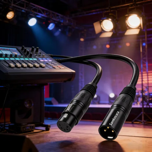 Vista 7 de Cable de iluminación DMX de 3 pines a 5 pines, macho de 3 pines a 5 pines hembra XLR/DMX cable adaptador para micrófono DMX luz de escenario – 2