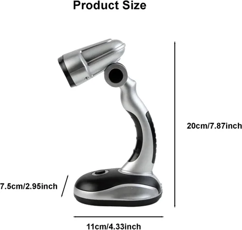 Vista 2 de Ragyzity Lámpara LED de escritorio, 12 LED portátil, lámpara de mesa alimentada por batería, luz de noche y campamento, luz brillante de trabajo