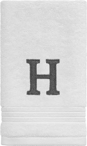 Vista 8 de Avanti Linens - Toalla de dedos, algodón suave y absorbente, decoración de baño bordada (colección de monogramas, inicial G)