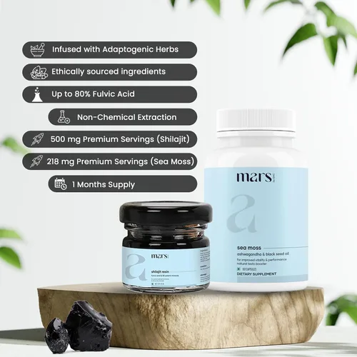 Vista 2 de mars by GHC Vitality Booster Combo Resina Shilajit y tapas de musgo marino (60 N) Bienestar general Good Health Company Bienestar general