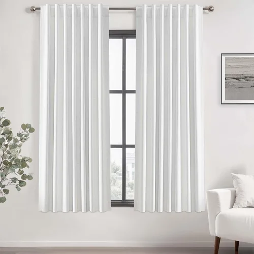 Vista 96 de UHITECH Cortinas opacas de 35 pulgadas de largo para sala de estar, 2 paneles, cortina opaca corta para cocina para ventanas pequeñas, cortinas