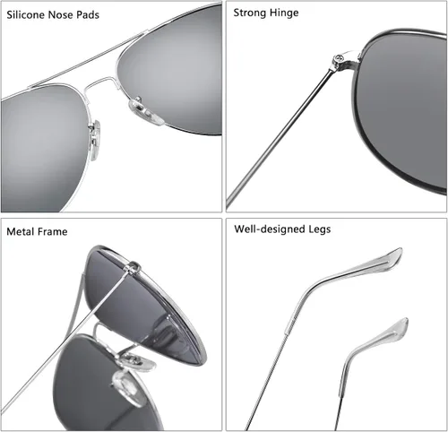 Vista 5 de Ziwanule Polarized Sunglasses for MenWomen Metal Mens Aviator Sunglasses Driving Sun Glasses